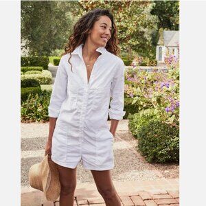 Frank & Eileen Ireland Italian Performance Linen White Playsuit Romper Womens M